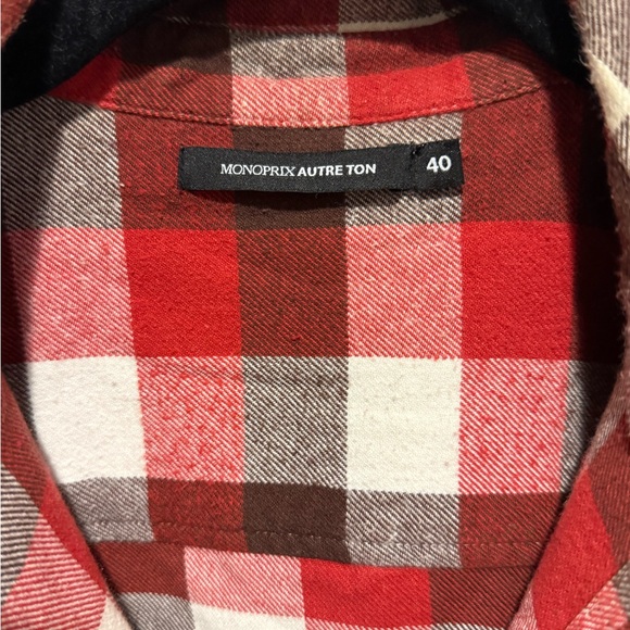 Women’s monoprix autre ton French flannel shirt EUC French 40 - Picture 3 of 5